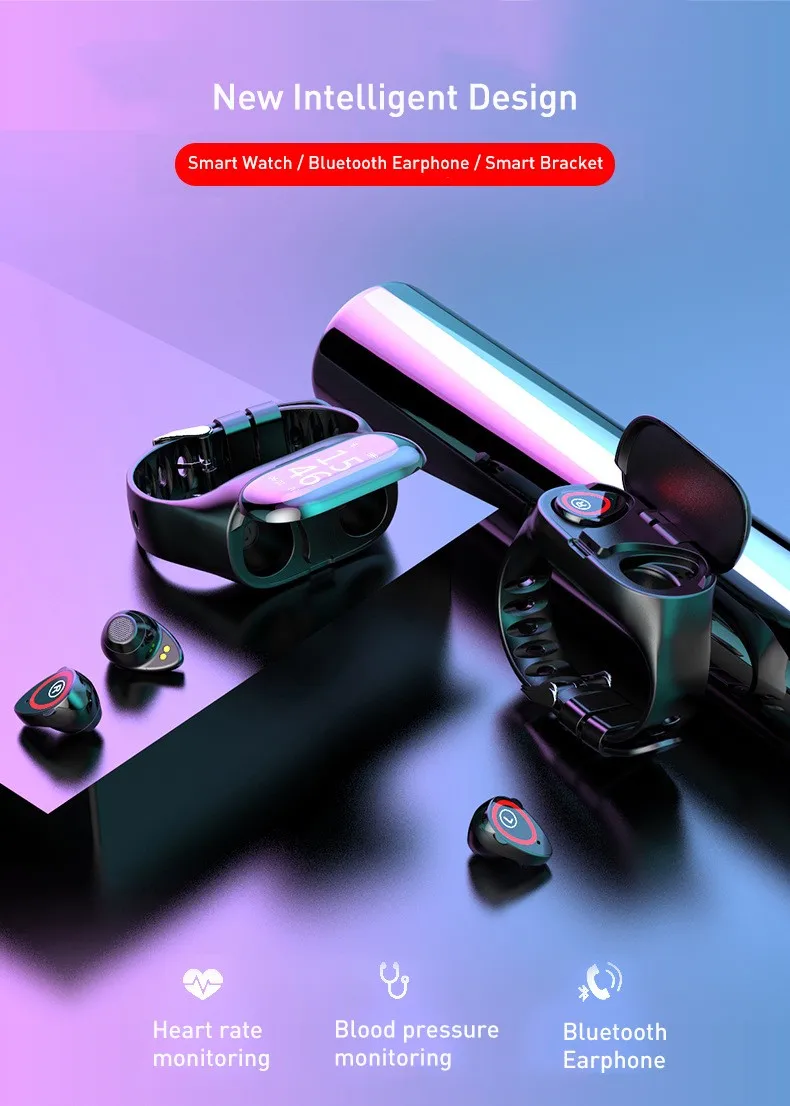 Diggro M1 Смарт-часы для женщин и мужчин с bluetooth-наушниками 2 в 1, монитор сердечного ритма и артериального давления, умные часы, спортивные часы