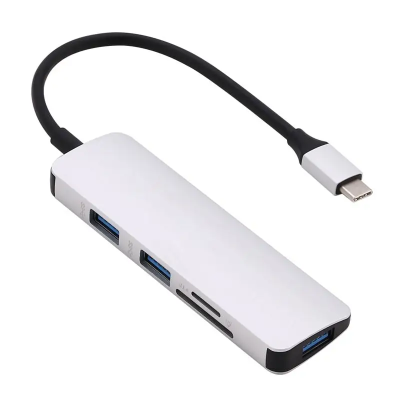 Алюминиевый USB C концентратор тип-c до 3 портов USB 3,0 концентратор TF кард-ридер конвертер кабель для ноутбука Macbook Тип C концентратор адаптер