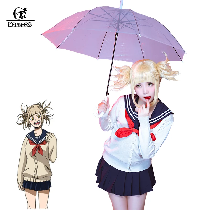 

ROLECOS Anime MHA Himiko Toga Cosplay Costume Cross my body Cosplay Costume BNHA Himiko Toga Women Uniform