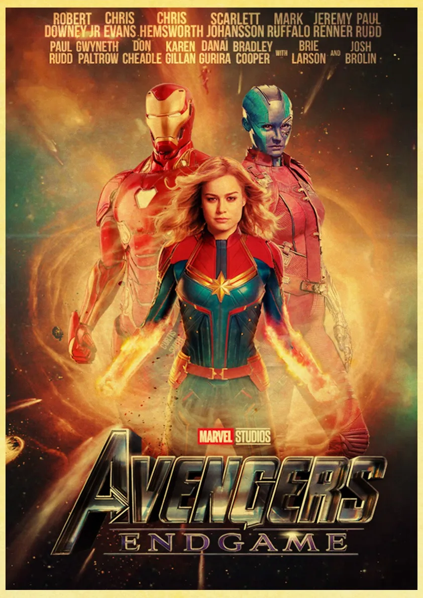 Ретро плакат Мстители Endgame 4 плакат для кафе украшение для детской крафт-бумаги стикер на стену художественная живопись