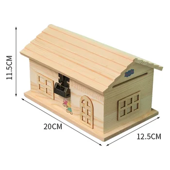 

Wooden Piggy Bank Money Box Cash Coins Saving Box House Deposit Digital Coin Counting Money Jar Kumbara Kids Home Decor 60A041