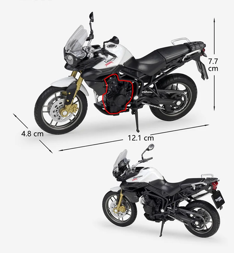 1/18 сплав TRIUMPH TIGER 800 мотоциклов GUZZI GRISO 1200 8V Мотор велосипед модель игрушки литой Коллекция игрушки в форме мотоциклов
