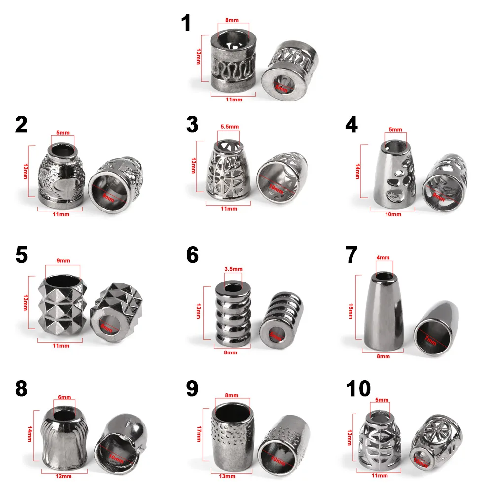 Paracord Beads Metal Charms Buckle Knife Lanyards Decoration DIY Pendant Buckle Paracord Bracelet Accessories paracord accessories 10Pcs