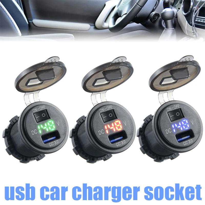 Универсальный 12V 24V QC 3 0 USB мотоцикла Лодка Автомобильный Зарядное устройство
