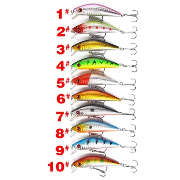 

100pcs Floating Fishing Minnow Lures 10 Colors 7cm/7.9g Plastic Fly Pesca Wobbler Hard Bait Crankbait