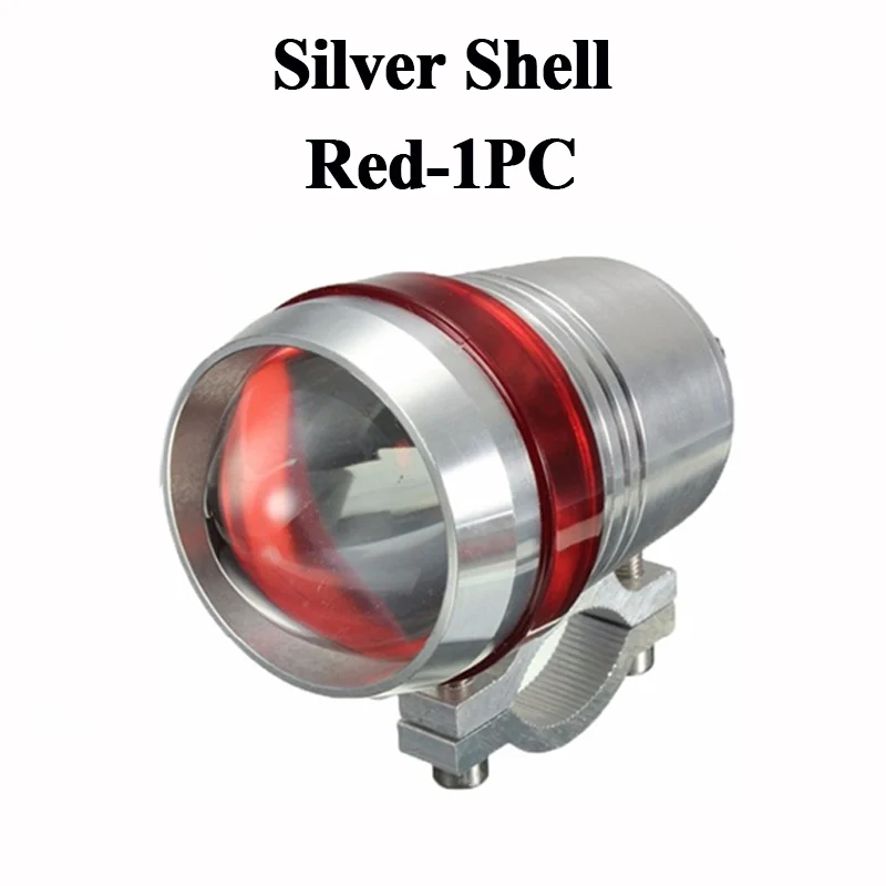 1PC Silver - Red U3 фара мотоцикла светодиодный мотоциклы фары супер яркий рабочий мотоцикл противотуманных фар 1600LM скутеров 12V мото один подвесные светильники - Цвет: 1PC Silver - Red