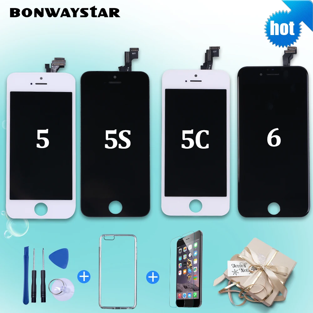 AAA+++ Screen on For iPhone 5 5c 6 LCD Touch Screen Assembly Digitizer
Replacement Module for iPhone 6s 5s display No Dead Pixel