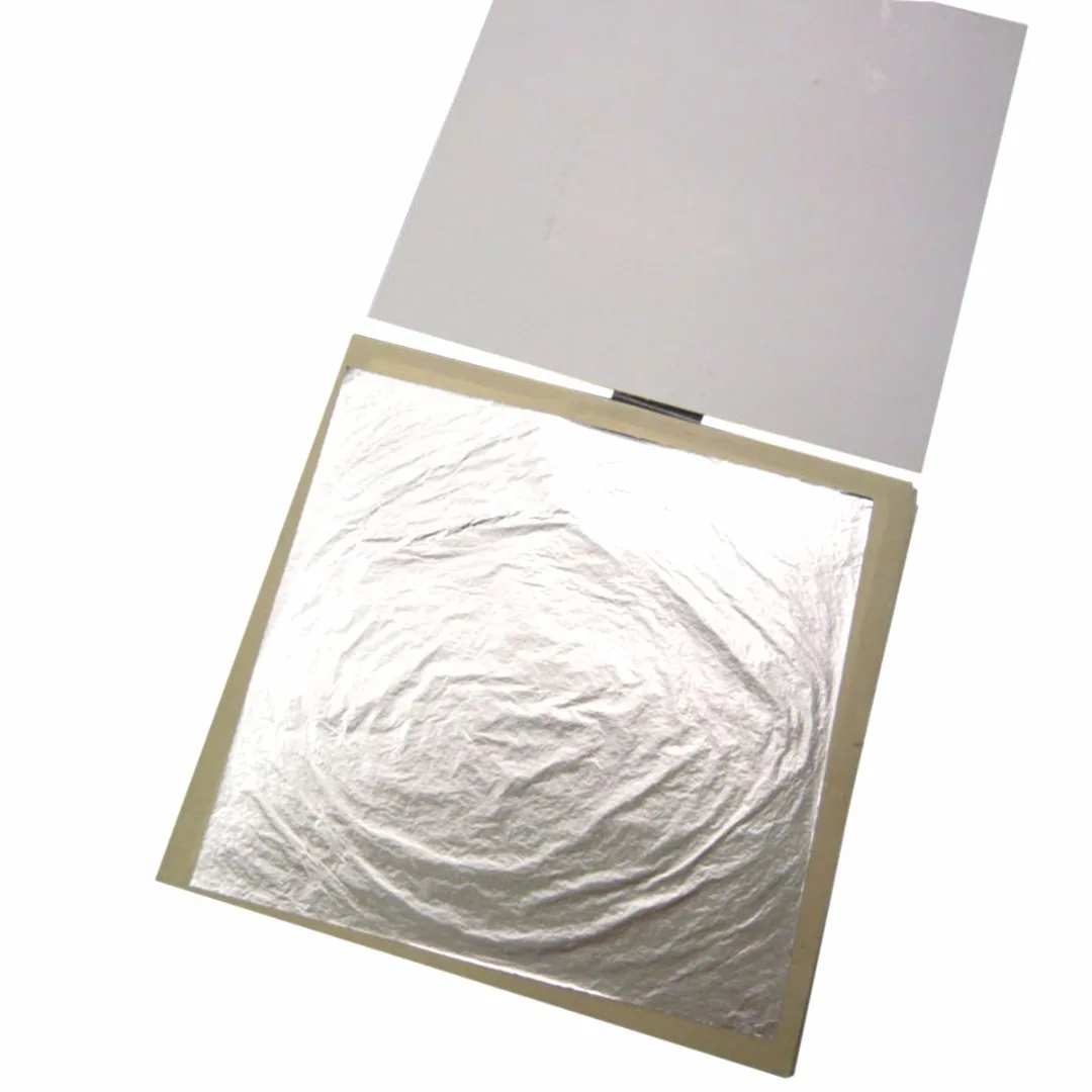 High Quality 10Pcs 11 x 11cm Edible Pure Silver Leaf Foil Sheets Food Grade  For Cake Decor