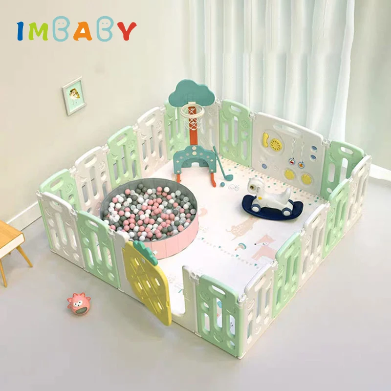 Новый детский манеж IMBABY безопасный забор для детей Детский игровой центр теплый