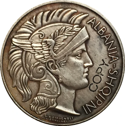 Албания 1927 1 франг Ar копия монет 23 мм