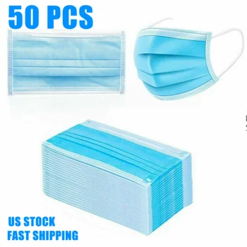 

50 pcs Disposable Face Mouth Mask Anti Dust Personal Protective Earloop 3ply