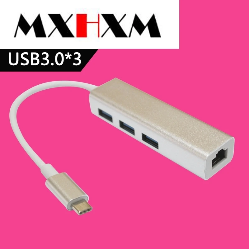 Тип-c к RJ45 сетевой карты многофункциональный узловой центр 3,0 алюминиевый сплав концентратор USB 3,0 конвертер