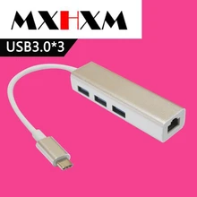 Тип-c к RJ45 сетевой карты многофункциональный узловой центр 3,0 алюминиевый сплав концентратор USB 3,0 конвертер