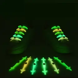 12 шт./компл. светящиеся шнурки без галстука силиконовые шнурки светящиеся туфли на шнуровке вечерние светящиеся туфли кружевные шнурки
