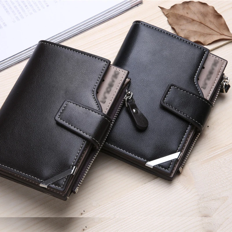 

Leather Slim Wallets Mini Wallets Magic Card Holder Men Wallets Money Bag Male Vintage Black Short Purse Small