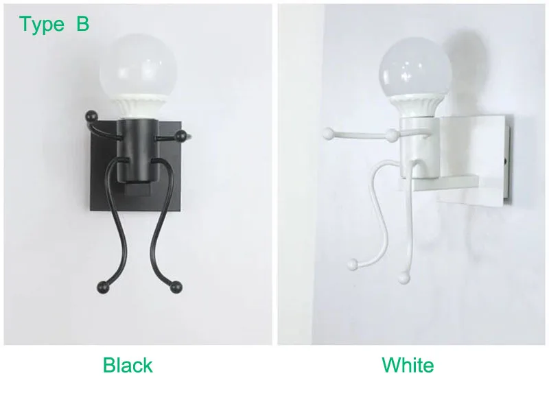 Modern fashion creative wall lamp LED wall lamp bedside lamp iron dwarf doll children's room hanging lamp decorative wall lamp art deco wall lights