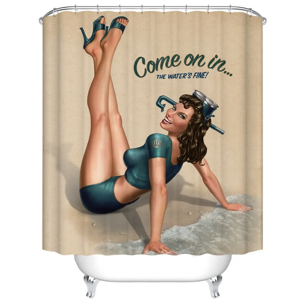 Cartoon-Girl-Printed-3d-Bath-Shower-Curtains-Waterproof-Polyester-Fabric-Washable-Bathroom-Curtain-Screen-With-Hooks (4)