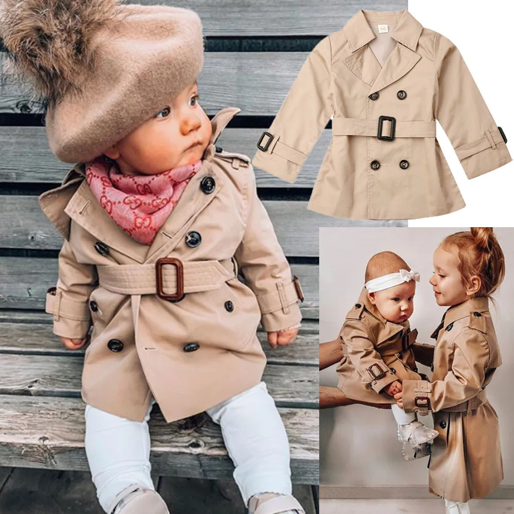 Toddler Kid Baby Girls Winter Warm Trench Wind Coat Trenches Party Outerwear Trench Clothing