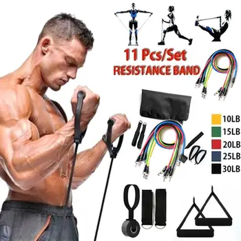 

11pcs/ Set Pull Rope Latex TPE Fitness Equipments Durable Practical Removable Training Bands Portable Fitness Pull Rope Puller