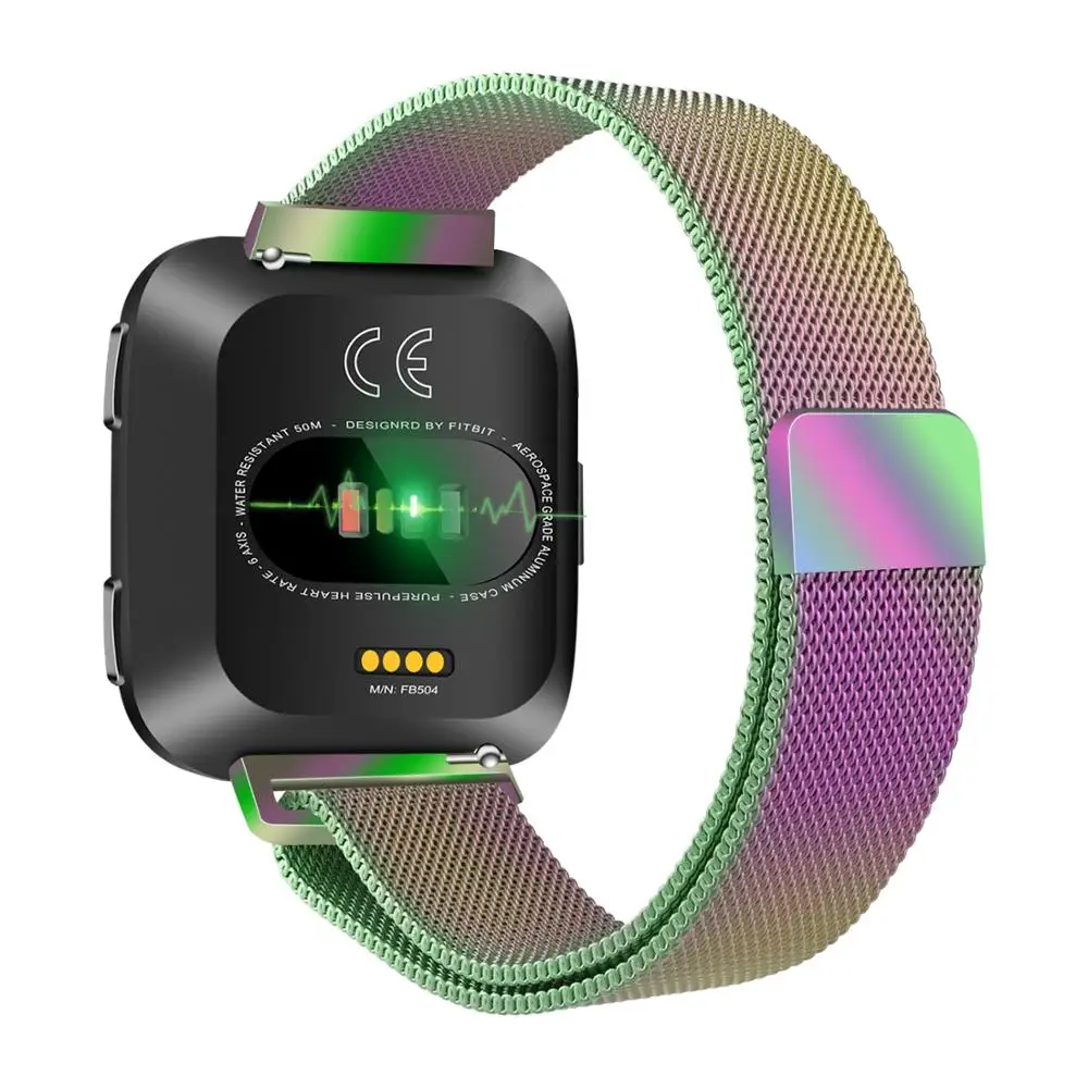 Colorful Joyozy наручные Миланский Магнитный Браслет fitbit Versa 2 умные часы металлический браслет из нержавеющей стали для Fitbit Versa аксессуары для ремешка - Цвет ремешка: Colorful
