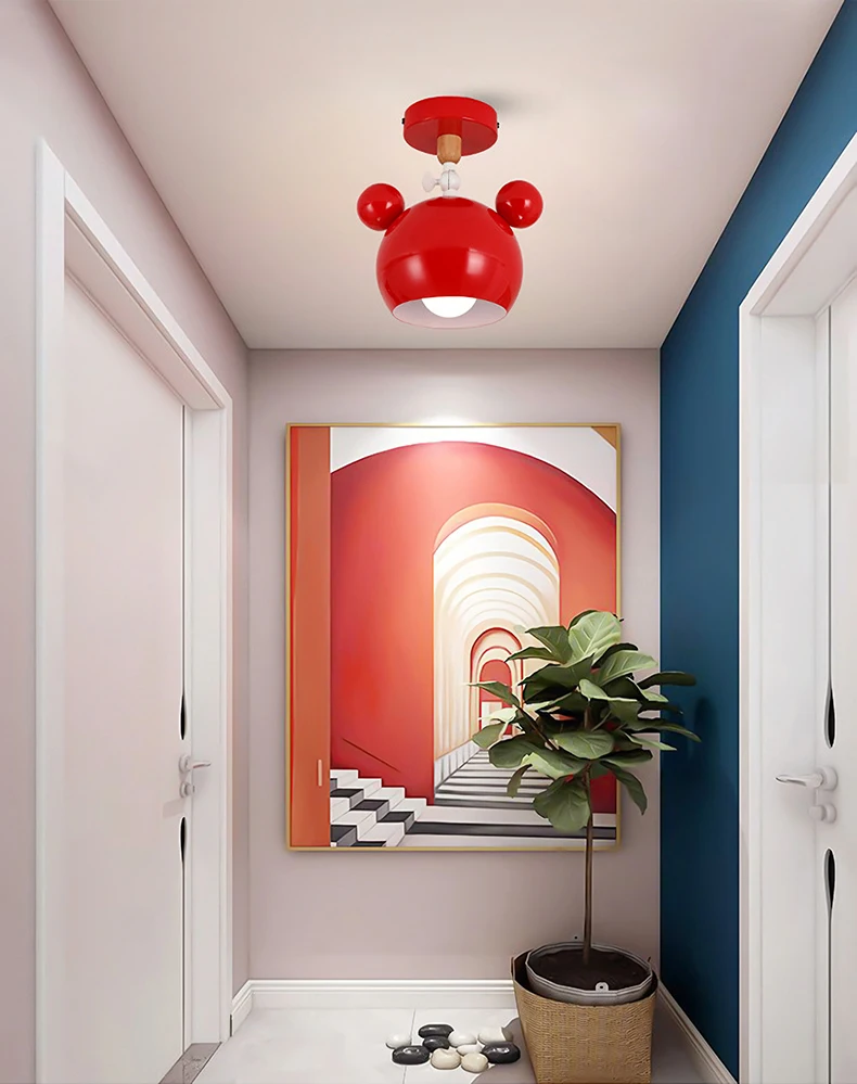 Luminária de Teto Arte em Ferro Móveis para Crianças Macaron Moderna Estilo Nórdico Corredor Iluminação Interior Quarto Cozinha Casa Decoração 10 Computers & Electronics