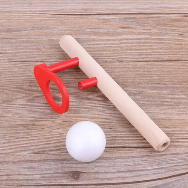 Foam Ball Floating Game Blowing Air Toys Wooden Handle Whistle Children Educational Puzzle Toy R9JD 6