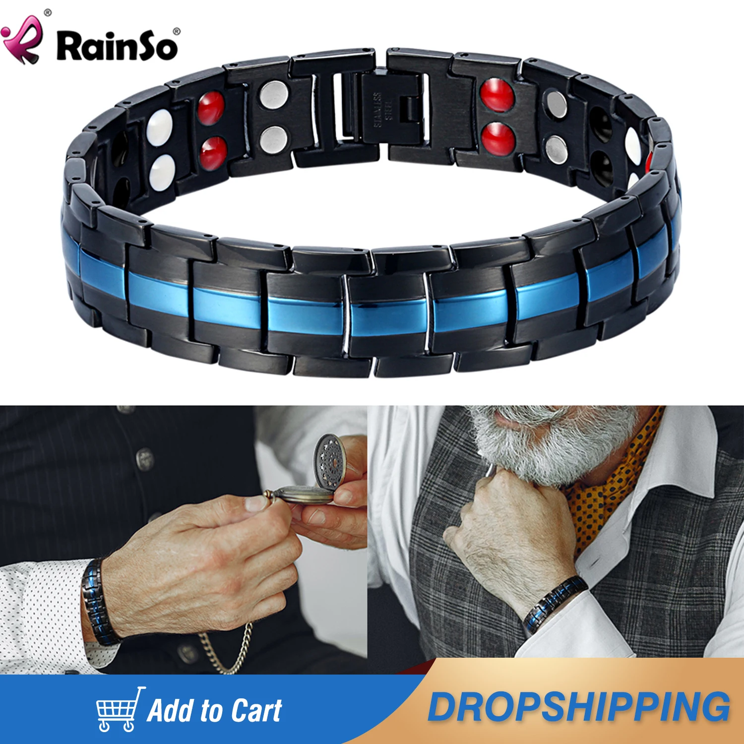 Rainso Luxury Germanium Bracelets For Men Health Care Elements