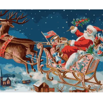 

2020 NEW Christmas Handmade DIY Digital oil Paintingpaint number and Coloring Oil painting Living room Dining room Bedroom