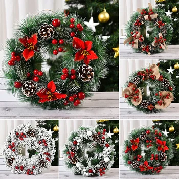 

Big Bow Christmas Wreath Window Front Door Decoration Wall Hanging for Christmas Decoration Props Best Price