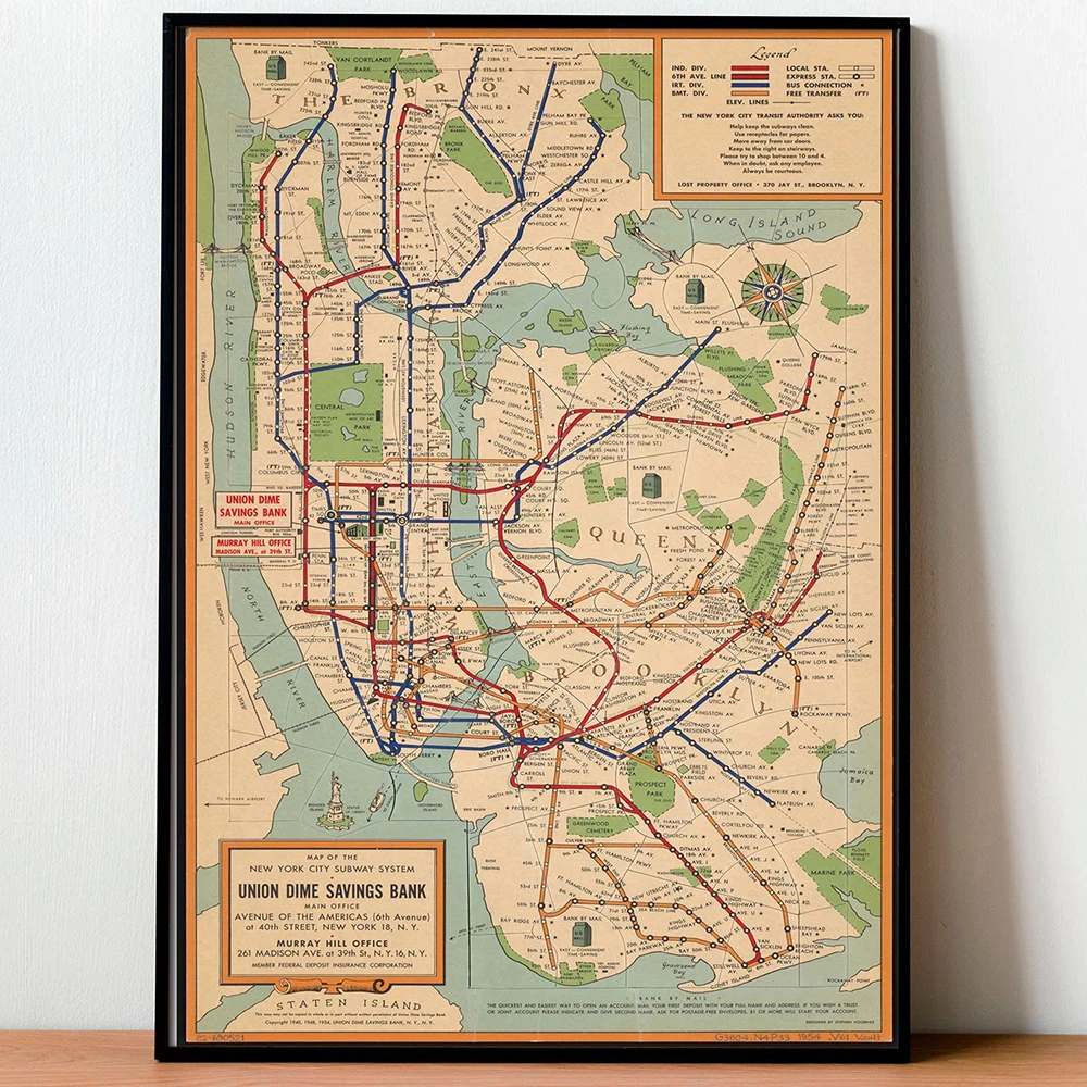 Cuadros-Vintage-Poster-Wall-Art-Subway-Maps-Canvas-Painting-New-York-City-Posters-And-Prints-Style