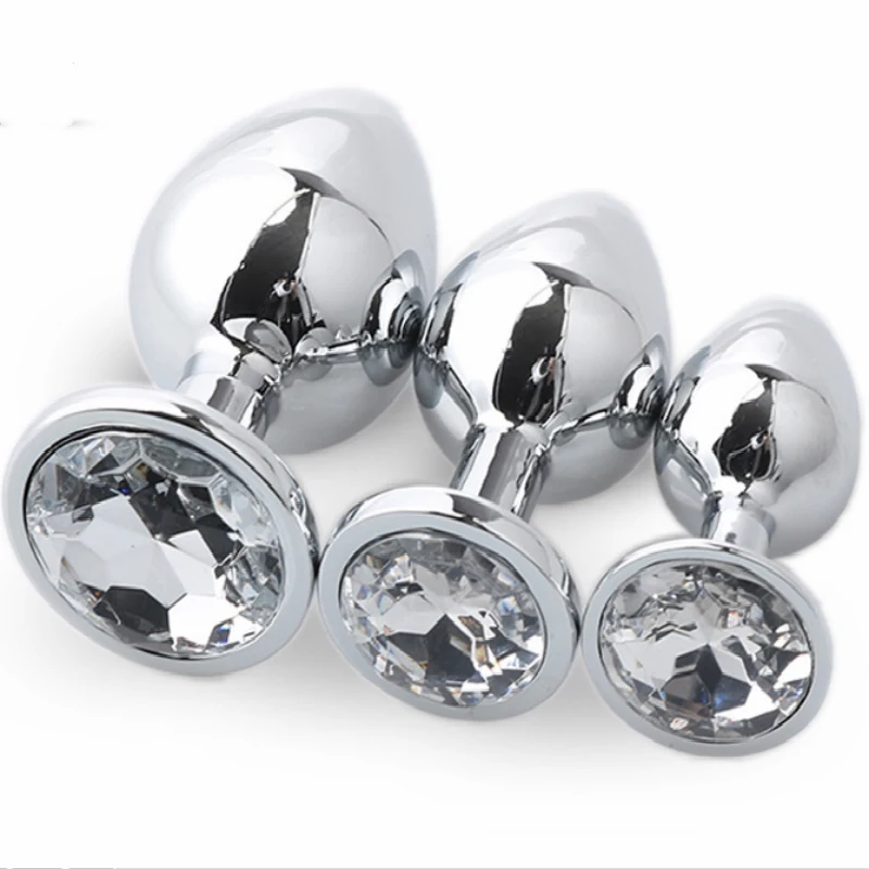 Металлическая Анальная пробка кристальная бижутерия гладкая без Вибратор