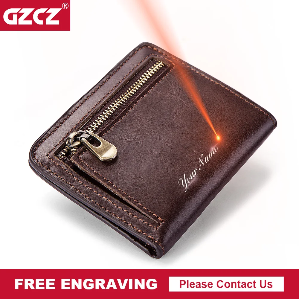 

Genuine Leather Fasion rfid Men Wallet Male Short Coin Purse PORTFOLIO Portomonee Free Engraving name Card Holder christmas gift