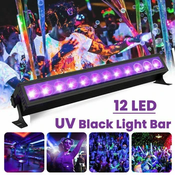 

12LED Christmas Party Bar Easy Use Night Lamp With Rack Halloween Club Stage Light DJ Disco Home Decor Body Paint UV Black