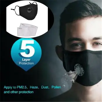 

10PC Mask Filter Valved PM2.5 Filter Face Mask Cotton Proteccion Reusable Mask Dropship camping Protective Mask PM2.5