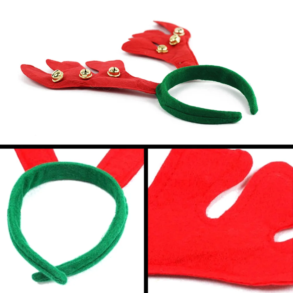 Popular Christmas Party Deer Antlers Headdress Hair Bands With Bells Festival Party Supplies Beautiful Decoration For Girl Women