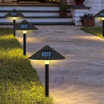 

Umbrella Shape Solar Lawn Light 2x 4 LED Waterproof Yard Garden Decorative Lamp Automatically Recharging Fence Landscape