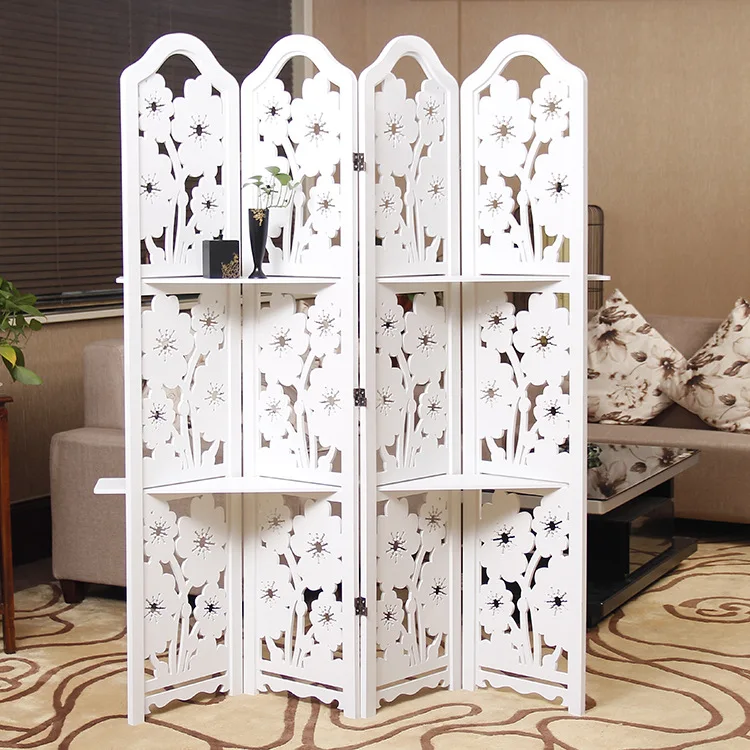 

European Style Exquisite Pierced Engraved Screen Waterproof Entrance Partition Shelf Vertical Type Accordion Partition Home Show