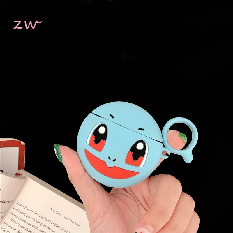 

Cute Cartoon Pokemon Keychain Silicone Soft Bluetooth Headset Case For Apple Airpods Cover Keyring For Women Men Acessorios