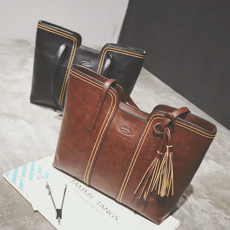 

2018 New Style-WOMEN'S Bag European And American-Style Retro Fashion Thick Thread Handbag Shoulder Shoulder Bag WOMEN'S Bag