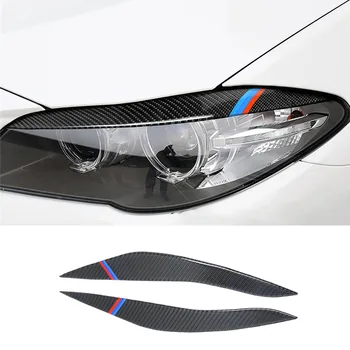 

2PCS Sticker Carbon Fiber Headlight Eyebrows Eyelid Trim Eye Lid Cover Decoration for BMW 2011-2017 F10 F18 5 series