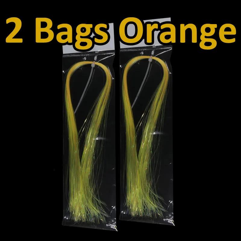 2 bags orange Bimoo 2 упаковки УФ лед крыло мухобойка Flashabou трубка Щука мухобойка материалы приманка джиг DIY вспышки - Цвет: 2 bags orange