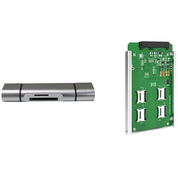 

1Pcs 4 Micro-Sd/Tf Card To Sata 22Pin Adapter & 1Pcs Type C Otg Card Reader with Usb Female Interface