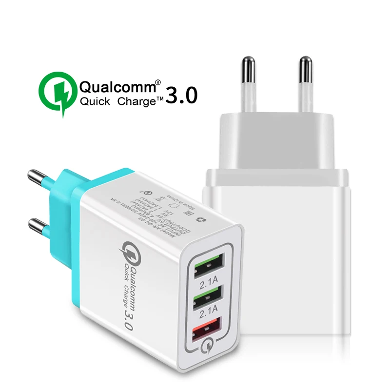 Быстрое зарядное устройство QC 3 0 с USB портами 5 В А быстрая зарядка адаптер для