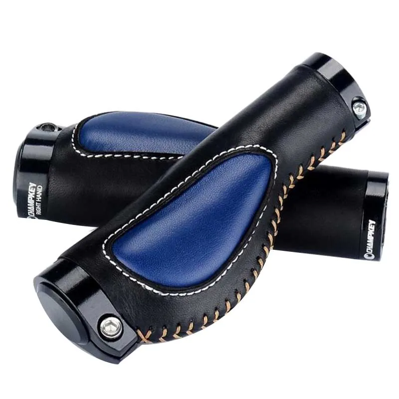 

1 Pair Of Bicycle Imported Leather Handle Sets Mountain Road Anti-Skid Handles Ergonomic Rubber Riding Gloves Bicycle Leather Sh