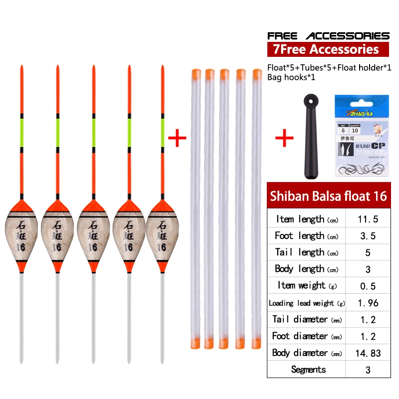 5 stück Balsaholz Angeln Float + 5 Boje Rohre + 1 Tasche Haken + 1 Boje Sitz Flachen Wasser bobber Eis Angeln Empfindliche Float Tackle – Detail 18