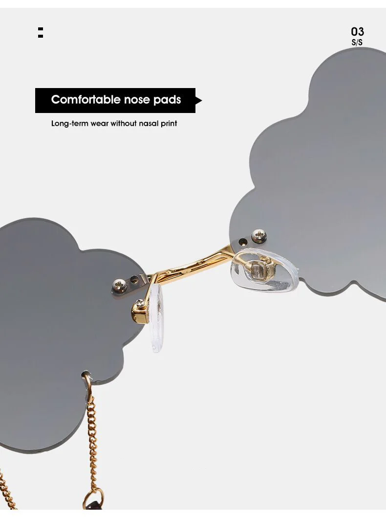 Vintage Rimless Sunglasses Woman Fashion Clouds Sun Glasses Female Retro Tassel Raindrop Trending Oculos De Sol Feminino_voghion.com
