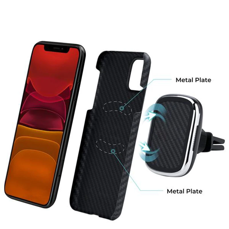 Luxury Real Carbon Fiber Phone Case For iPhone 11 Pro Max Case Magnetic 11 Pro Cover Shockproof Coque For iPhone 11 Funda Case