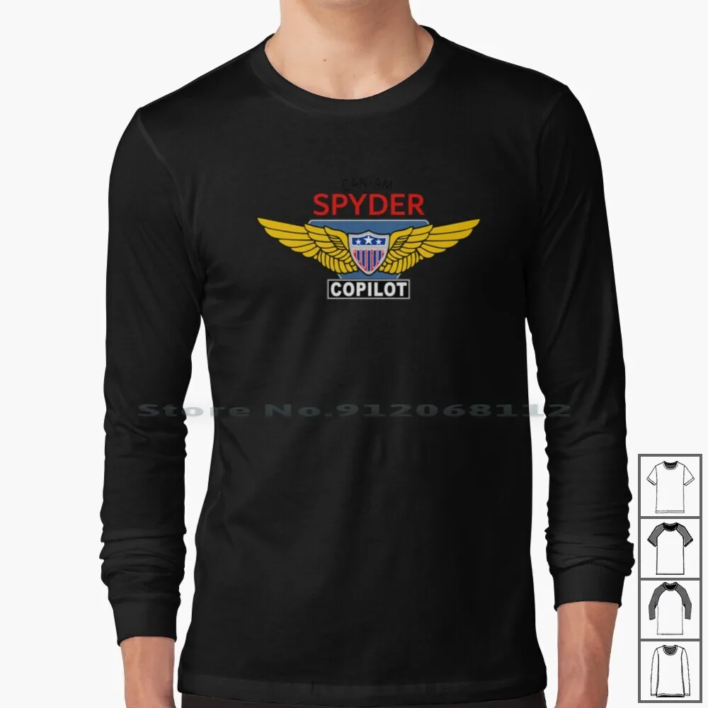 Maglietta A Maniche Lunghe Copilot Can-Am Can Am Copilot Ryder Moto Trike Bike Bikers Logo