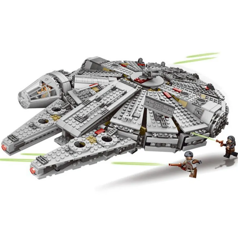 Tanie Nowy 1381 sztuk OLEKU Millennium kompatybilny legoinglys Star Wars zestaw cegieł modele i klocki dla dzieci Starwars