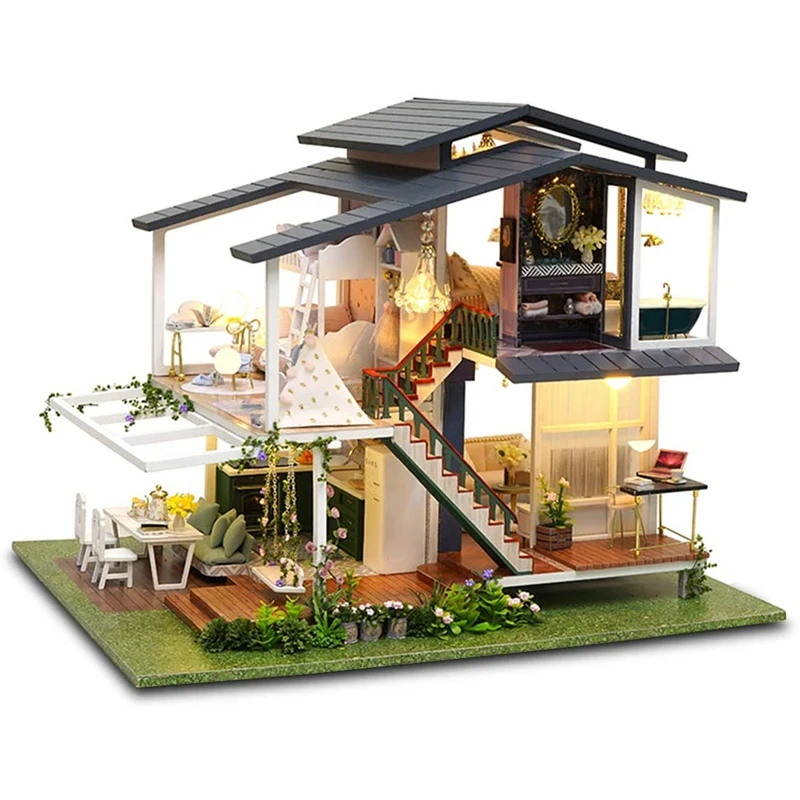 1/24 Scale Miniature Dollhouse Kit DIY Cottage Monet Garden French Style Villa For Valentine's Day Birthday | Игрушки и хобби